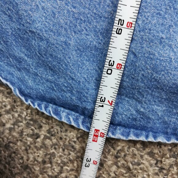 Vintage 90s Nebraska Cornhuskers Shirt Jacket Denim Graphic Sports Mens XL - Picture 8 of 9